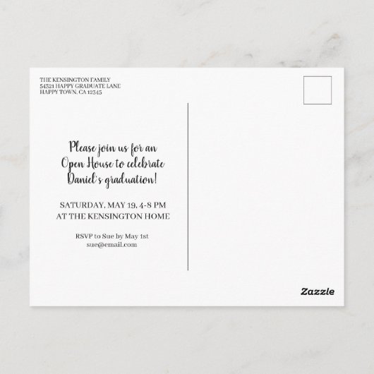 Christelijk Bijbelvers Fotocollage Afstuderen Briefkaart (Achterkant)