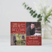 Christelijk Bijbelvers Fotocollage Afstuderen Briefkaart (Staand voorkant)