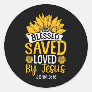 Christelijk Bijbelvers Geloof Godbloem Johannes 3_ Ronde Sticker