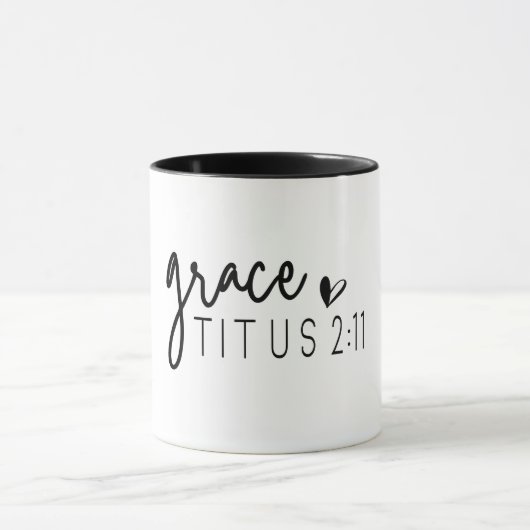 Christelijk Bijbelvers/Genade Titus 2:11 Mok (Midden)