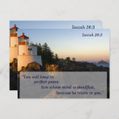 Christelijk Bijbelvers Jesaja 26:3 Vrede Briefkaart (Voorkant / Achterkant)