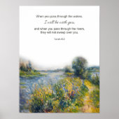 Christelijk Bijbelvers Jesaja 43:2 River Poster (Voorkant)