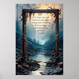 Christelijk Bijbelvers Jesaja 44:3 Poster