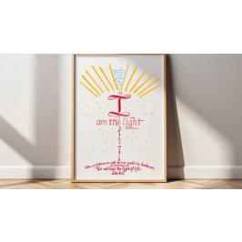 Christelijk Bijbelvers Jezus Johannes 8 12 Poster