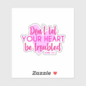 Christelijk Bijbelvers Johannes 14:1 Inspirerend R Sticker (Vel)