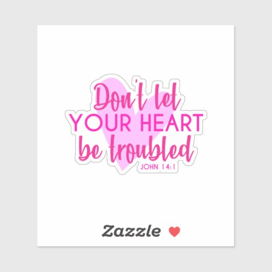 Christelijk Bijbelvers Johannes 14:1 Inspirerend R Sticker (Vel)