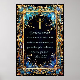 Christelijk Bijbelvers Johannes 1:12 Poster