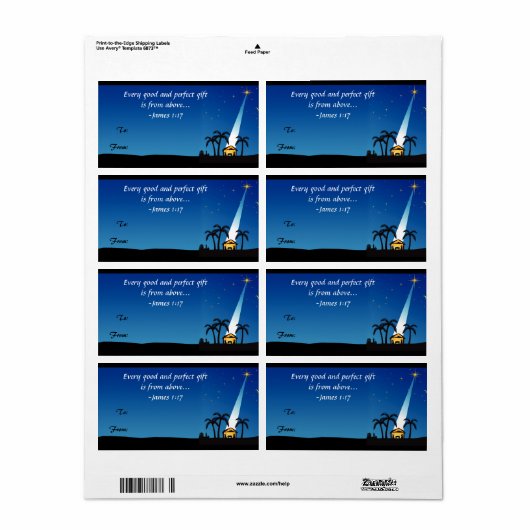 Christelijk Bijbelvers Kerst Cadeau Label Label (Full Sheet)