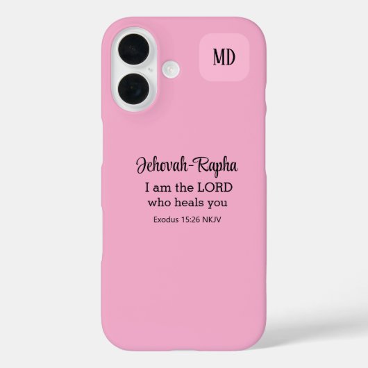 Christelijk Bijbelvers Licht Roze Monogram Case-Mate iPhone Case (Achterkant)