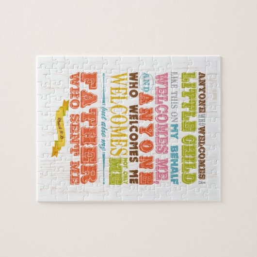 Christelijk Bijbelvers - Marcus 9:37 Legpuzzel (Horizontaal)