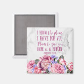 Christelijk Bijbelvers Marmeren Waterverf Bloemen Magneet (Voorkant / Achterkant)