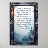 Christelijk Bijbelvers Matteüs 11:28-30 Poster (Voorkant)