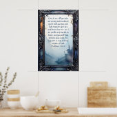 Christelijk Bijbelvers Matteüs 11:28-30 Poster (Keuken)