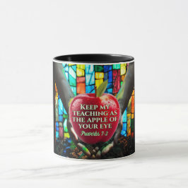 Christelijk Bijbelvers met een Apple Stain Glass Mok