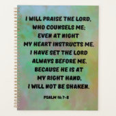 Christelijk Bijbelvers Psalm 16:7-8 Planner (Voorkant)