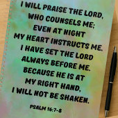 Christelijk Bijbelvers Psalm 16:7-8 Planner