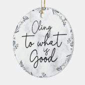 Christelijk Bijbelvers Script Typografie Marmer Keramisch Ornament (Links)