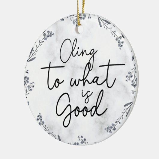 Christelijk Bijbelvers Script Typografie Marmer Keramisch Ornament (Links)