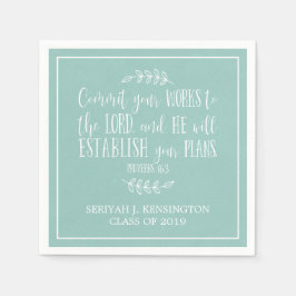 Christelijk Bijbelvers Typografie Blauwgroen Afstu Servet