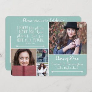 Christelijk Bijbelverse Afstuderen Foto collage Kaart