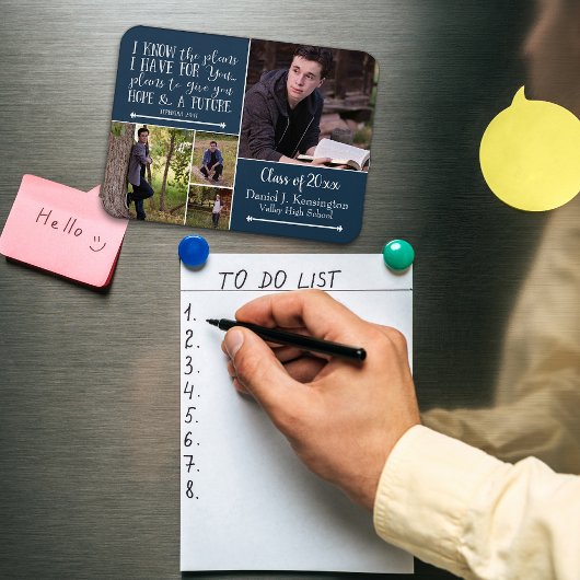 Christelijk Bijbelverse Afstuderen Foto collage Magneet