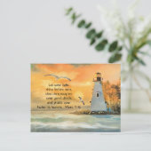 Christelijk bijbelverse Briefkaart van vuurtoren (Staand voorkant)