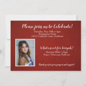 Christelijk Bijbelverse Rustic Red Afstuderen Foto Kaart (Achterkant)