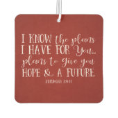 Christelijk Bijbelverse Rustic Red Afstuderen Foto Luchtverfrisser (Achterkant)