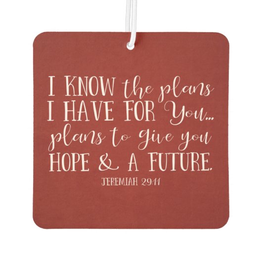 Christelijk Bijbelverse Rustic Red Afstuderen Foto Luchtverfrisser (Achterkant)