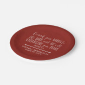 Christelijk Bijbelverse Typografie Rood Afstuderen Papieren Bordje (Gekanteld)