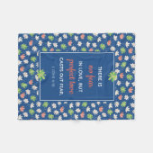 Christelijk Blauw Bloemmotief Fleece Deken (Voorkant (Horizontaal))