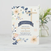 Christelijk blauw en gele bloesems kaart (Staand voorkant)