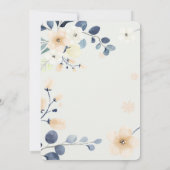 Christelijk blauw en gele bloesems kaart (Achterkant)