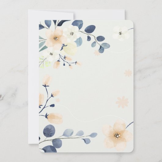 Christelijk blauw en gele bloesems kaart (Achterkant)