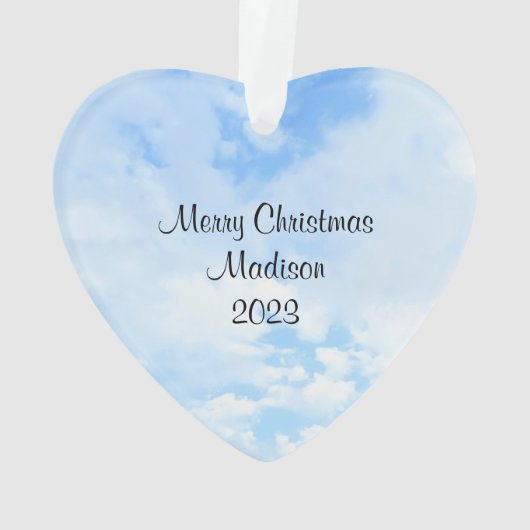 Christelijk Blauw en Wit Bijbelvers Hart Ornament (achterkant)