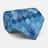 Christelijk blauw Glas in lood Stropdas (Opgerold)