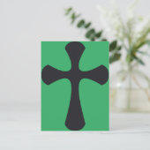 Christelijk blauw kruis briefkaart (Staand voorkant)