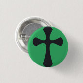 Christelijk blauw kruis ronde button 3,2 cm (Voorkant /achterkant)