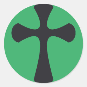 Christelijk Blauw Kruis Ronde Sticker