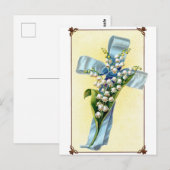 Christelijk blauw lint cross Briefkaart (Voorkant / Achterkant)