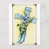 Christelijk blauw lint cross Briefkaart (Voorkant)