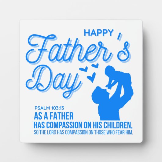 Christelijk Blauw Vaderdag Psalm 103:13 Bijbel Fotoplaat (Voorkant)