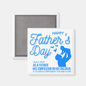 Christelijk Blauw Vaderdag Psalm 103:13 Bijbel Magneet (Voorkant / Achterkant)