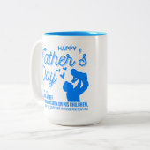 Christelijk Blauw Vaderdag Psalm 103:13 Bijbel Tweekleurige Koffiemok (Voorkant links)