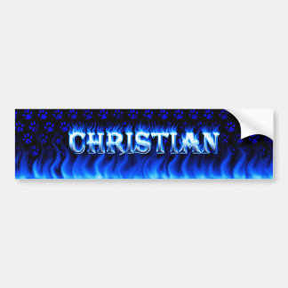 Christelijk blauw vuur en vlammenbumpersticker des bumpersticker