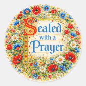 Christelijk Bloem Gebed Religieus Zegel (Voorkant)