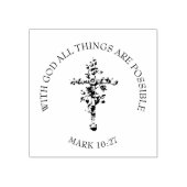 Christelijk Bloemen Kruis Religieuze Schrift Verse Rubberstempel (Afrduk)