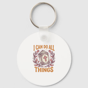 Christelijk Bloemig Geloof Citaat Vintage T-shirt Sleutelhanger