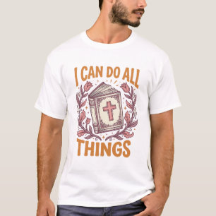 Christelijk Bloemig Geloofs Citaat Vintage T-shirt