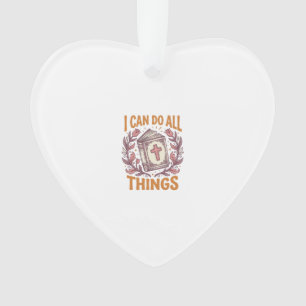 Christelijk Bloemig Geloofs Citaat Vintage T-shirt Ornament